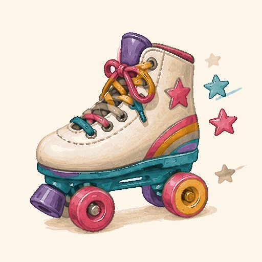 A colorful roller skate illustration